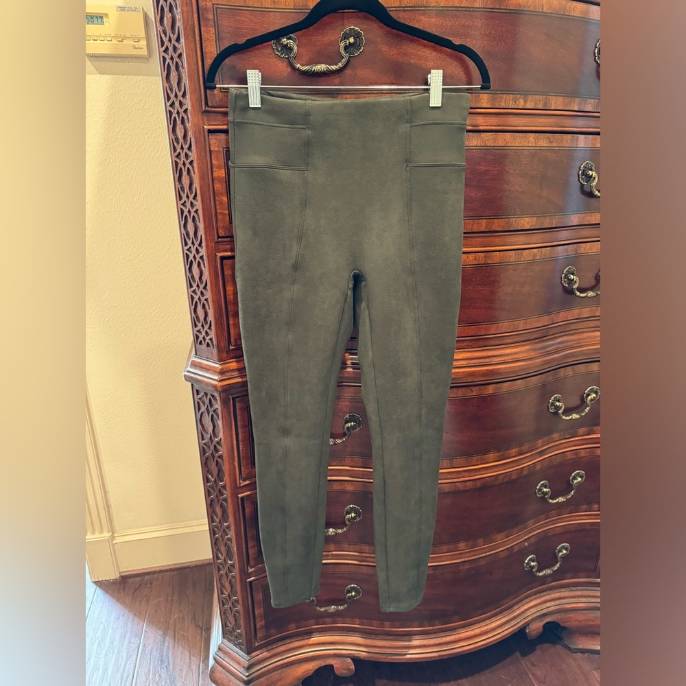 Spanx Green Suede leggings - M